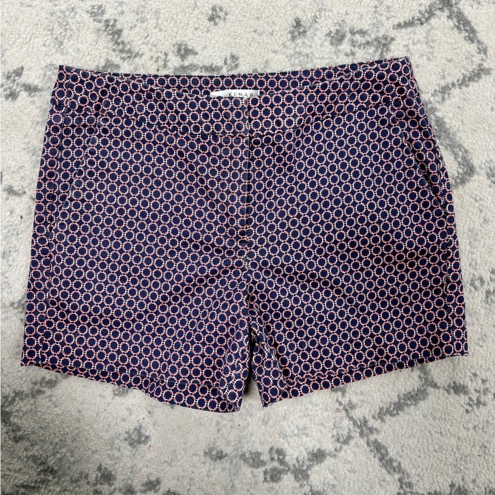 Anthropologie Kenar Black Pattern high waisted Cotton Stretch Shorts size 2 NWOT